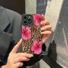 Leopard Print Flowers Phone Case For iPhone 16 15 Pro Max 14 Pro 13 12 11 16E 7 8 Pus XR XS X SE2 Shockproof Silicone Soft Cover