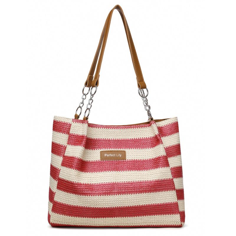 Woven Straw Large Capacity Tote Bag Casual Shoulder Bag