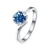 Bague Ringen S925 Set With D Color Moissanite Classic Six Claws One Carat Snowflake Women's 18-karat Gold Plated Ring