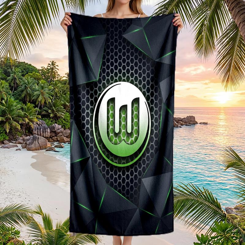 VfL Wolfsburg FC stampa Asciugamano da Spiaggia Quick Dry Microfibra Assorbente Portatile da Viaggio Asciugamano da Nuoto