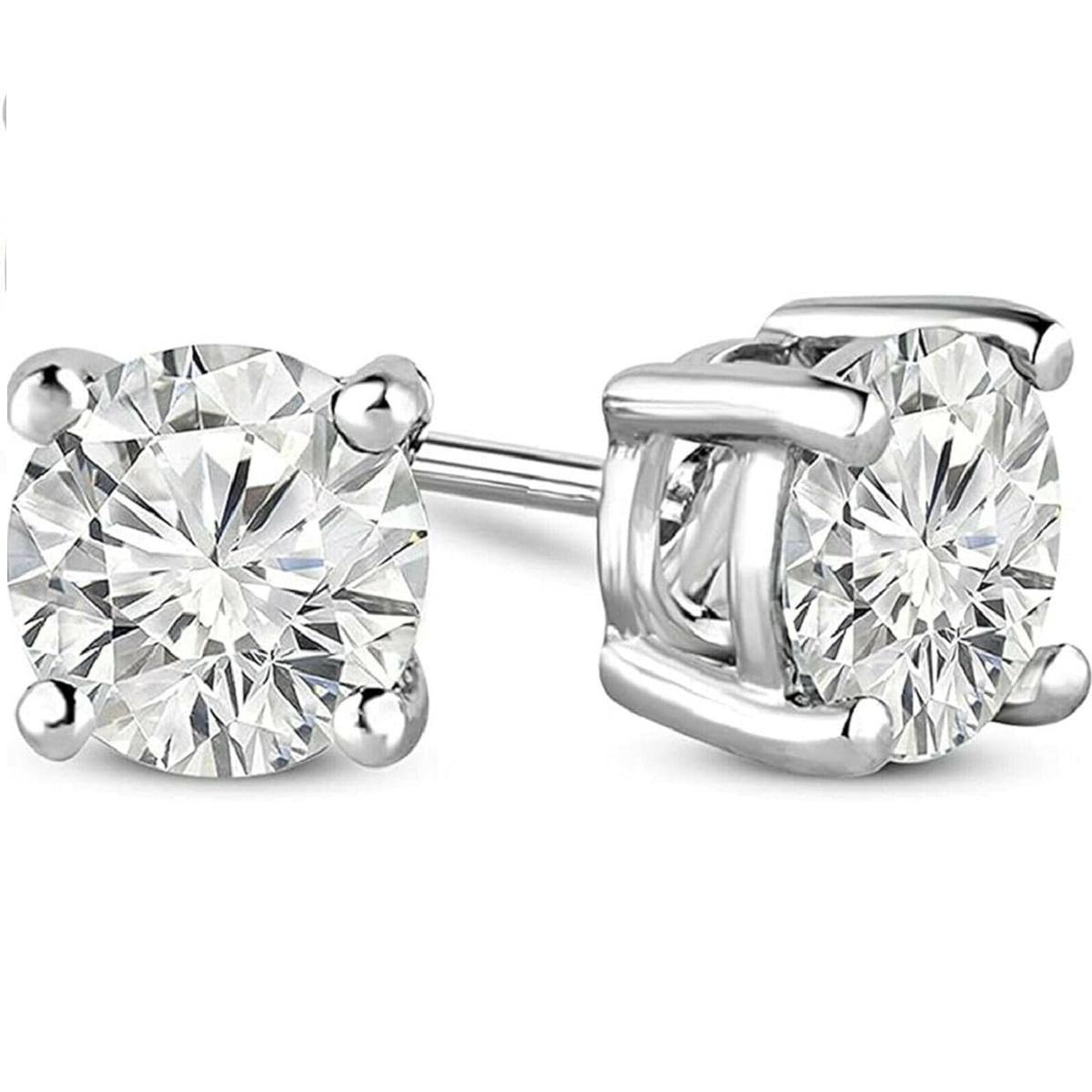 

Jewels Prim 2 карата. Серьги-пусеты с бриллиантами, созданными в лаборатории - Стерлинговое серебро 15MM серебряный