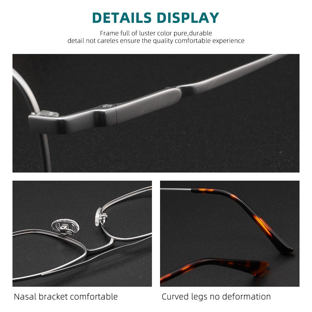 Titanium Glasses Frame Men Women Brand Design Square Eyewear Business Polarized Sunglasses High-end Quality Eyeglasses Frames