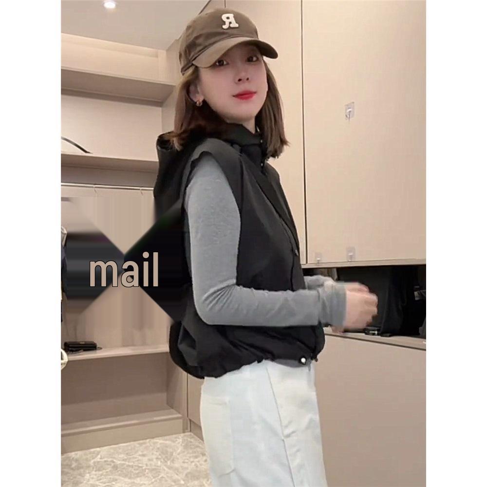 Dámská bezrukávová vesta s kapucí v evropském stylu - Jarní kolekce 2025