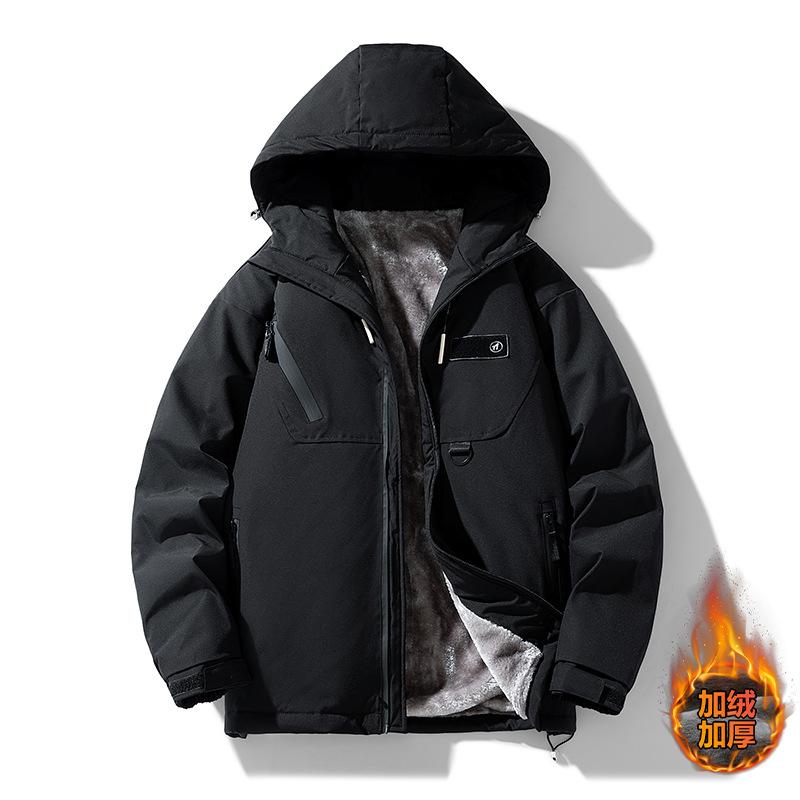 Fleece verdickt Herbst und Winter Herrenjacke Herren Kapuzenjacke Große Größe Hochwertige Jacke Herren