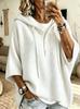 2026 Women's Autumn and Winter New Sweater European and American Button Knitted Hooded Half Open Button Lazy Wind Solid Color Versatile