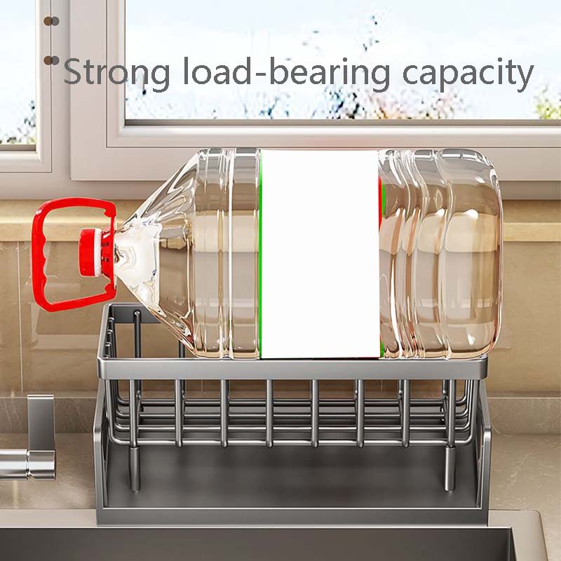 Kitchen Sink Drain Rack Organizer ABS Plastic Self-draining Sink Shelf Soap Sponge Holder Dishcloth Towel Rack Filter Basket