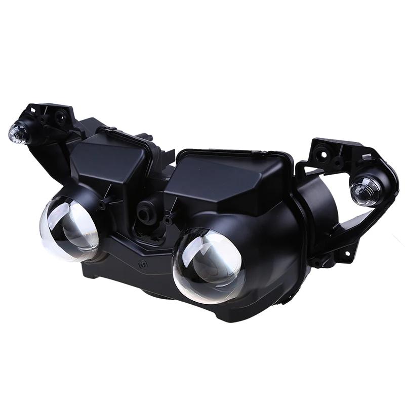 Мотоциклетная фара Cafe Racer с прозрачным стеклом для Yamaha YZF R1 2009 2010 2011 YZF-R1 09 10 11 Передняя фара в сборе чёрный