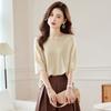 Spring and Autumn Women's Half-Sleeve Sweater Thin Loose Outer Wear One-Neck Knitted Bottom Shirt Top