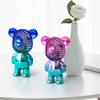 Graffiti Bear Electric Fan USB Rechargeable Desktop Fan Electroplating Gradient 3-speed for Camping Outdoor Travel
