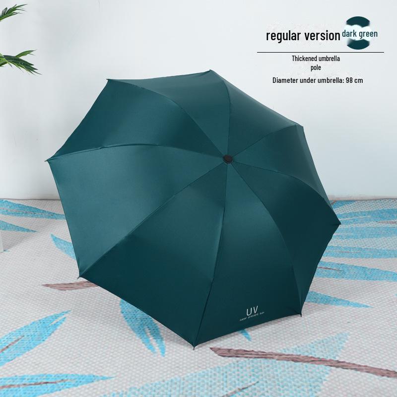 Pánský retro černý skládací slunečník – Unisex, vzor novin.