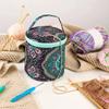 Round Wool Yarn Handheld Storage Bag Portable Knitting Bag with Its Own Thread Hole Tube Bag Crochet Hook Tool Storage Bag