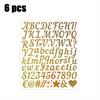 1Set/6pcs Handwritten Alphabet Sticker Sands Silver Sands Shiny Stout Waterproof Gift Greeting Card DIY Alphanumeric Sticker