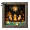 Unique Halloween Gifts Lighted Frame Ornaments Light Up Shadow Box Warm Ornaments Atmosphere LED Lights for Home Living Room Bedroom Decor