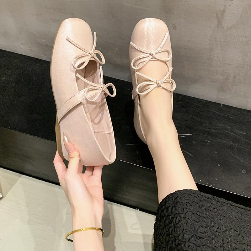 

Fashion Round Toe Shallow Mouth Mary Jane Shoes Women s 2025 New Inner Heightening Evening Single Shoes 35 розовый