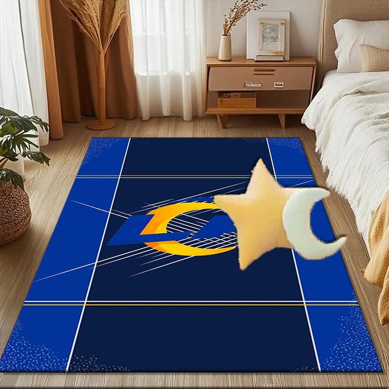 Angeles Rams Team  Rug Game Carpet, Floor Mat for Bedroom Living Room Entryway Rug, Home Decor Idea Gift for Christmas Birthday