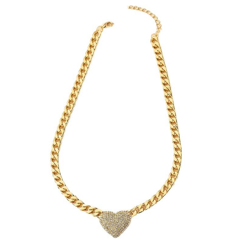 Versatile Heart Pendant Winter Necklace Female Internet Celebrity Collarbone Chain