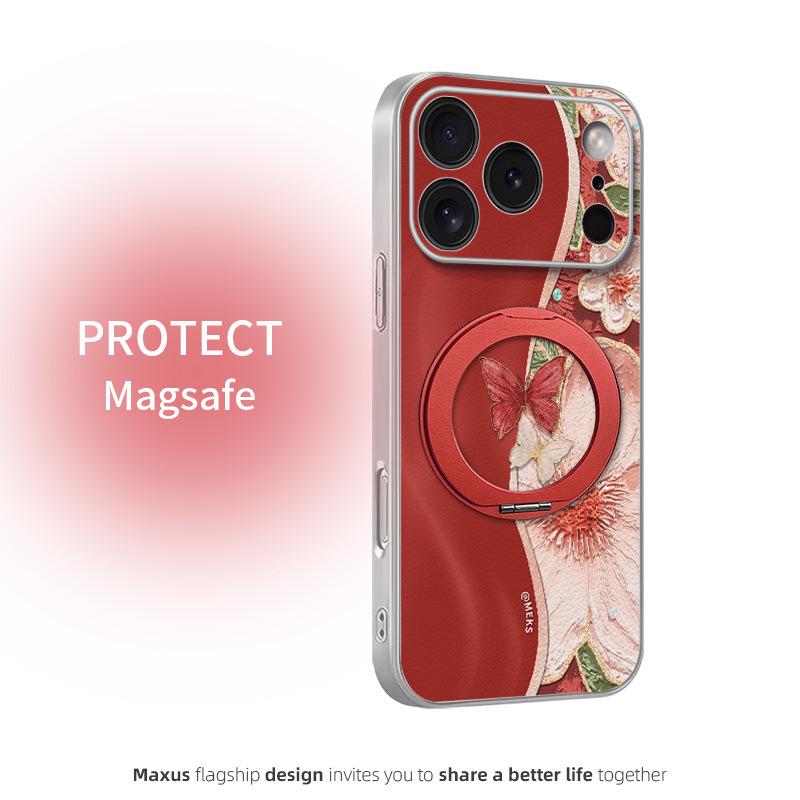 

Dual-Color Dark Purple Butterfly Stand Case for iPhone 17 Pro Max - Strong Magnetic Stand iPhone 17 Pro