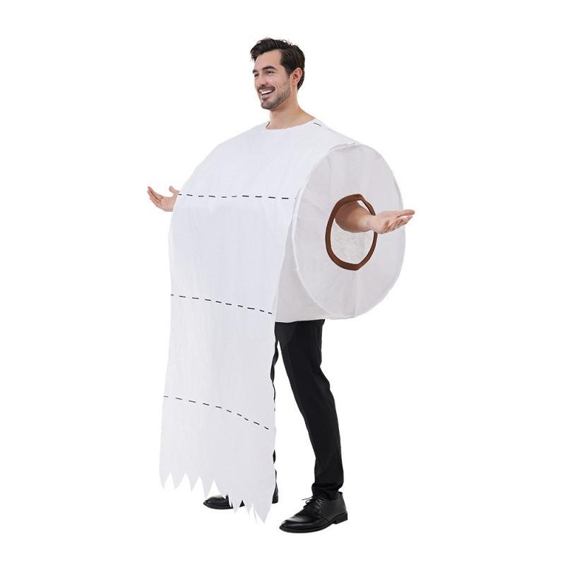 Halloween new couple spoof toilet paper acting clothes toilet paper masquerade party stage performance clothes