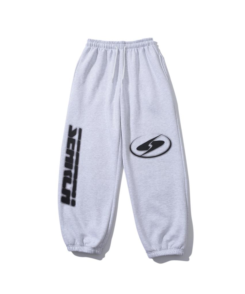 Sseochi410 Curve Logo Jogger Pants White Gray