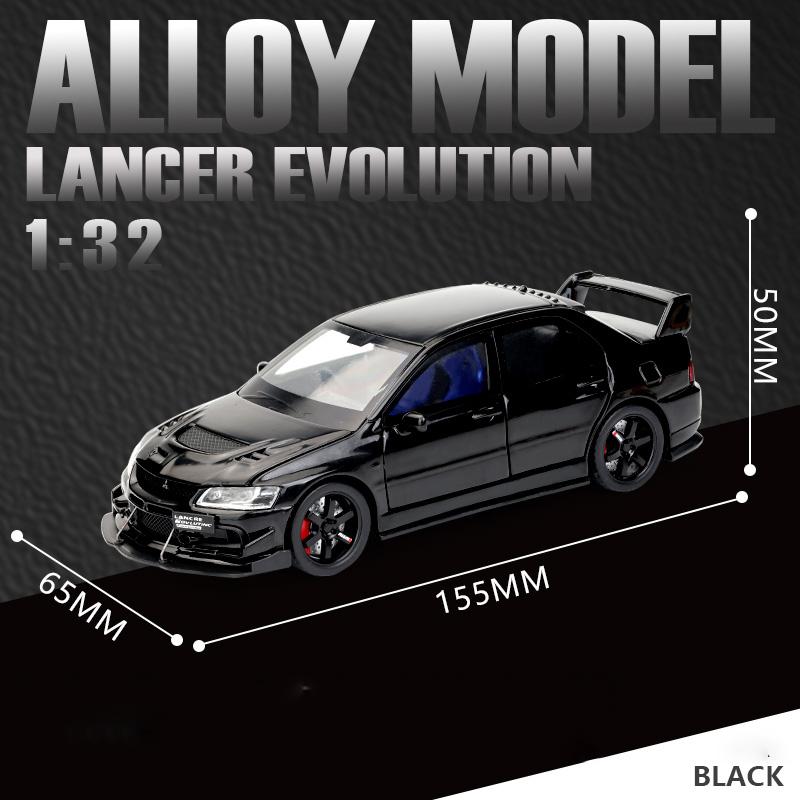 1/32 Mitsubishis Lancer Evolution Alloy Sports Car Model Diecasts Metal Racing Vehicles Car Model Sound and Light Kids Toys Gift