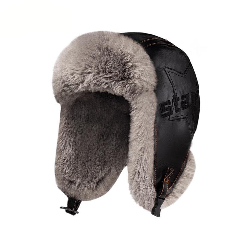 Pălărie Lei Feng Bărbați Iarnă Catifea Căldură Ciclism Mașină electrică Steaua în cinci colțuri Protecție împotriva frigului Nord-Est Pălărie din piele din bumbac Iarnă