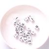 100pcs Letter Alphabet Beads 4mm Square White Acrylic Beads DIY Jewelry Accessories