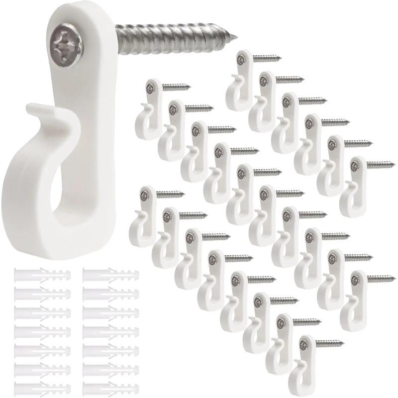 5/10/20/40/80 Pezzi Ganci a Vite Tipo Q per Luci a Stringa da Esterno Clip per Fili LED Parete del Patio Appendere per Decorazioni Festa di Capodanno