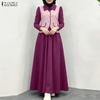 Damen Freizeit Langarm Patchwork Maxikleid mit Umlegekragen