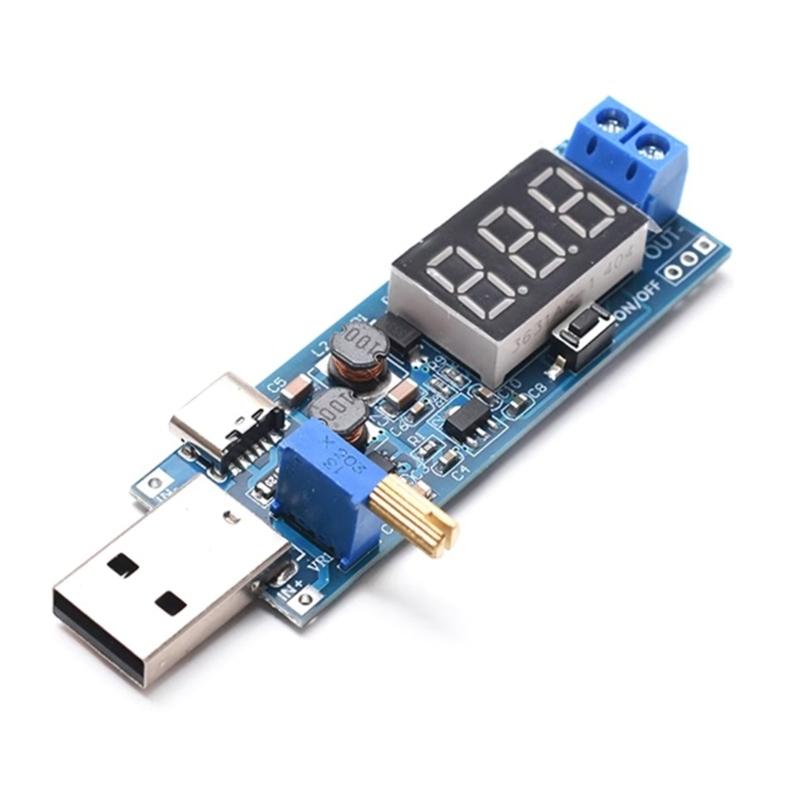 USB Boost Power Supply Module with Adjustable Output DC1.2V to 24V Overcurrent Protections for DIY Applications