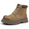 Suede Leather Men's Fashionable Ankle Boots Autumn Winter Male Short Leather Boots Versatile Motorcycle Boots New High Top Botas