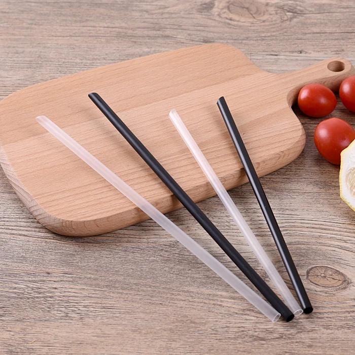 100pc/lot 1.2 cm big Disposable bubble tea straw milk tea milk juice plastic transparent 19/23cm Tea Fruit Drink Straws