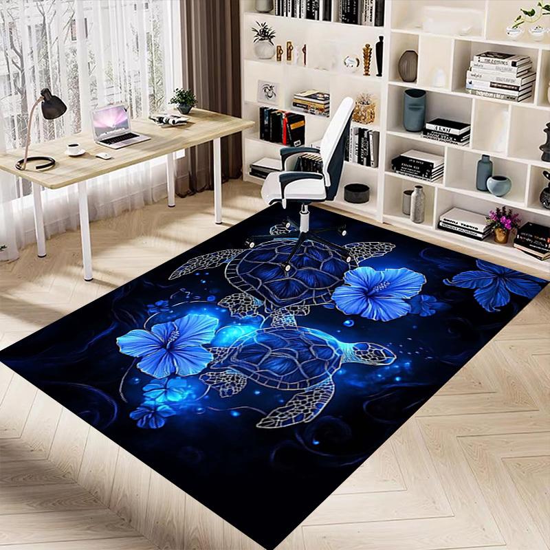1 Stück Schildkröten Blumen Anti-Rutsch-Teppich, geeignet für Büro, Schlafzimmer und Spielzimmer. Kann auch als Sofafußstützenbezug verwendet werden-W84