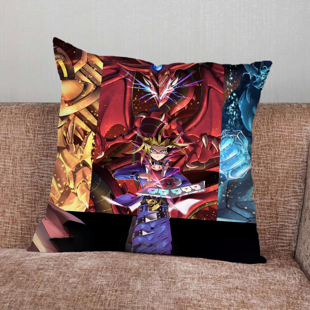 Anime Cool Yu Gi Oh Card Pillow Case For Home Bedroom Car Office Decoration Living Room Sofa Cushion Cover Suitable