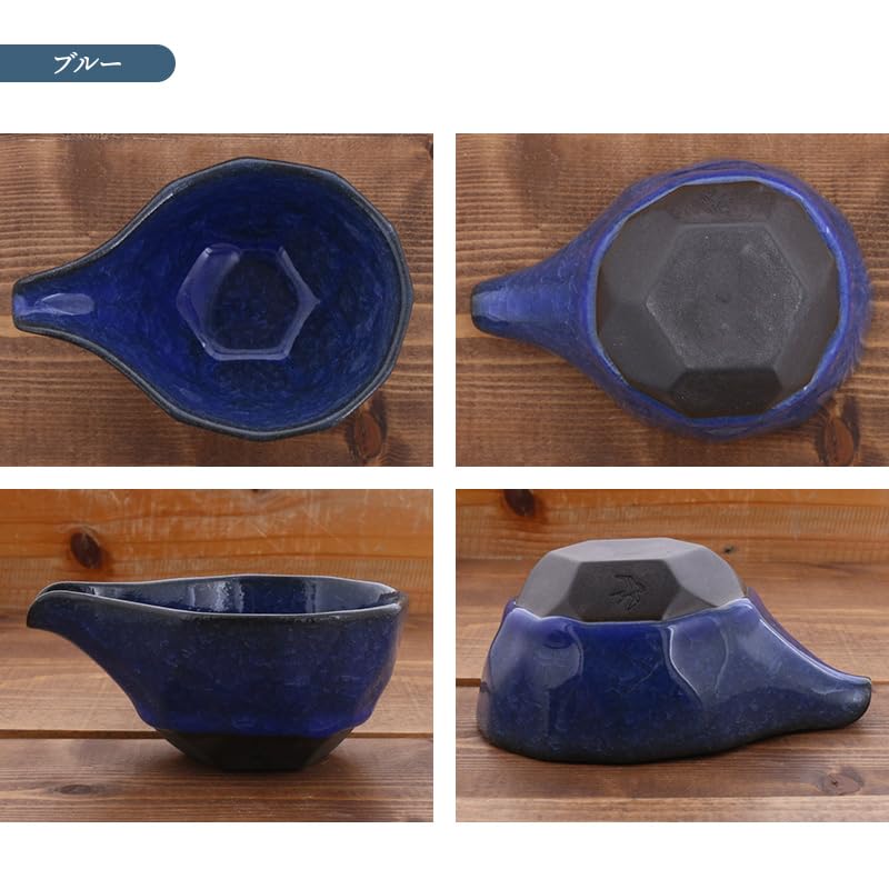 EAST table Sake Cup Ice Sake Craft Tsubame Kobo Blue 280cc Made in Japan Microwave Safe Dishwasher Safe (East Table) Single-mouth 89-003-03