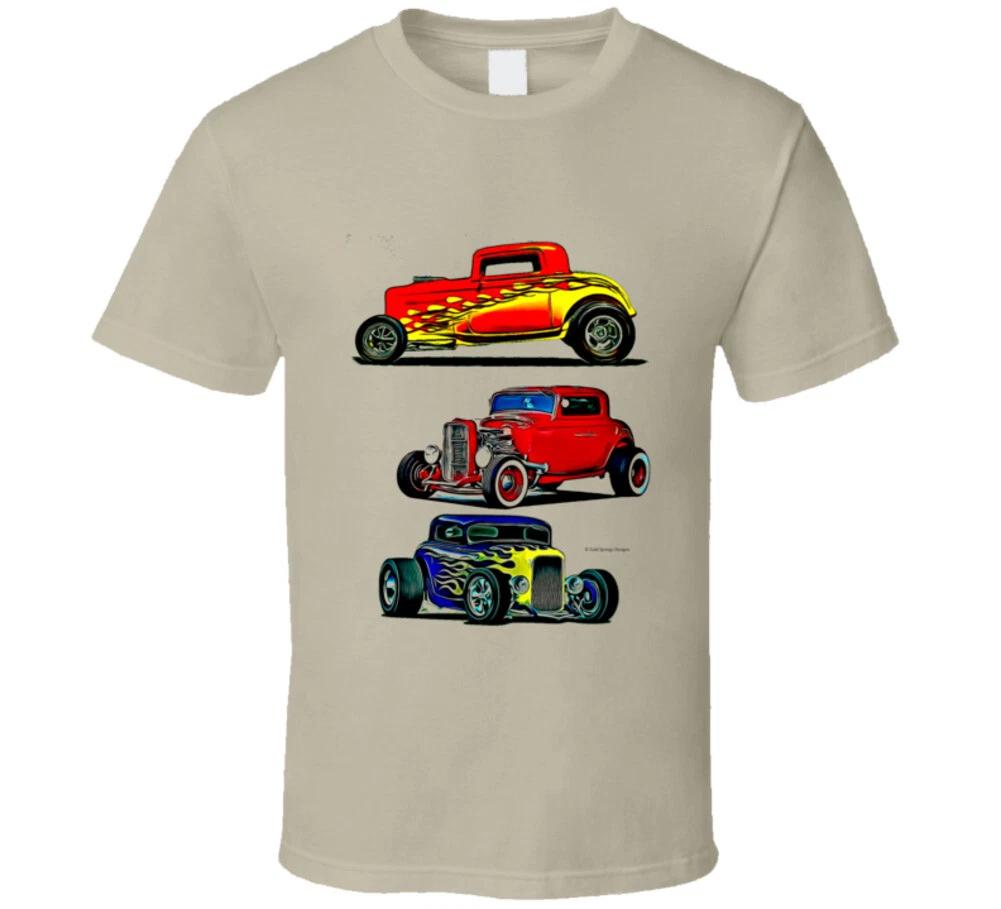 Street Rods Three Hot Rod Coupes Cool Muscle Car Gift T Shirt M