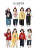 Wulibu Girls' Cartoon Print Faux Two-Piece Ribbed T-Shirt - Cute, Casual Spring 2025 Trend.