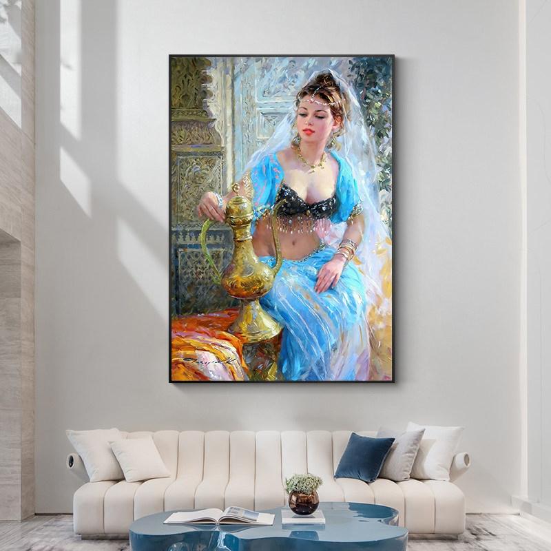 Sexy Dancing Woman Figure Portrait Modern Oil Painting On Canvas Wall Art Poster for Living Room Decor