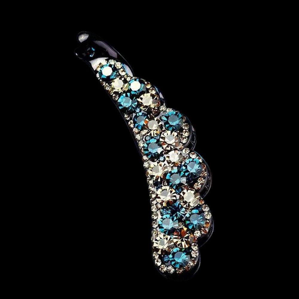 Korean Style Crystal Hair Claws Elegant Sweet Hairpins Rhinestones Banana Clip  For Women Girls