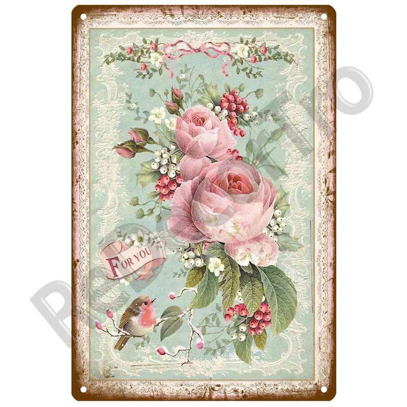 Garden Flower Rules Metal Sign Vintage Metal Plaque Plates Decor For Pub Bar Home Wall Decor Art Tin Signs Flower Poster Gift
