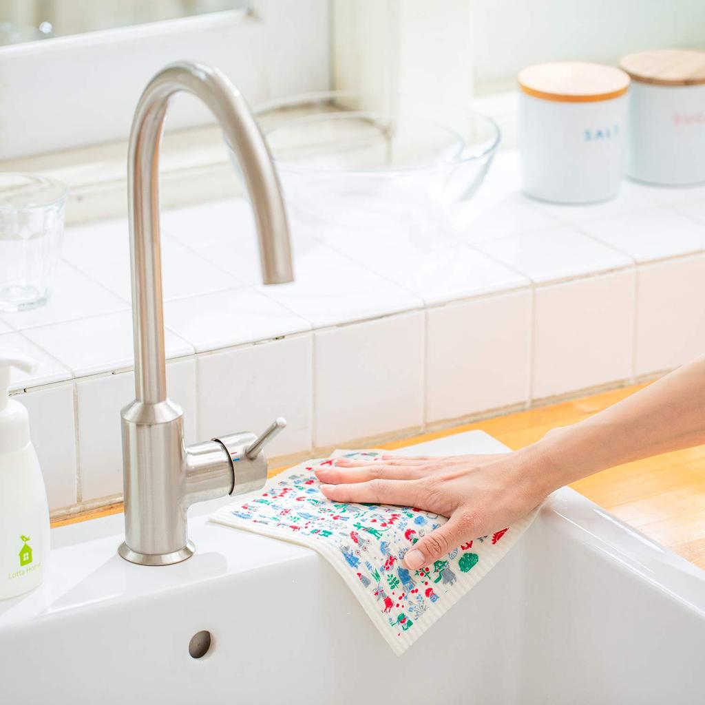 Eco Comfort House Sponge Moomin Nordic Style E.oct Wipes, Friends, Blue,