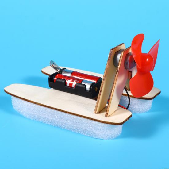 1 набор DIY Wind Powered Boat Model Kit Handmade Wooden Puzzle Hovership Building Crafts Kids STEM Educational Physics Science Experiment Toy