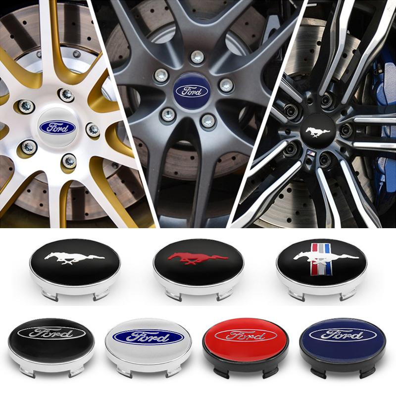For Ford Fiesta Escape Shelby Edge Mustang Mondeo Fusion4pcs 56mm 60mm Wheel Center Cap Logo Hub Cover Badge Auto Emblem Decals