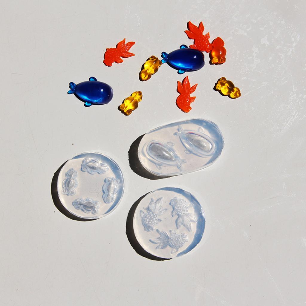 3 Pieces Gold Fish and Whale Resin Molds Set Personalized Epoxy Candle Mould Jewelry Making Supplies Baking Accessories