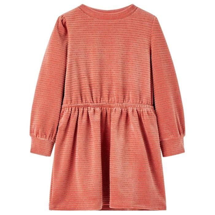 Robe - vidaXL - manches longues - rose moyen - pour filles de 1,5 à 10 ans - confortable et résistante