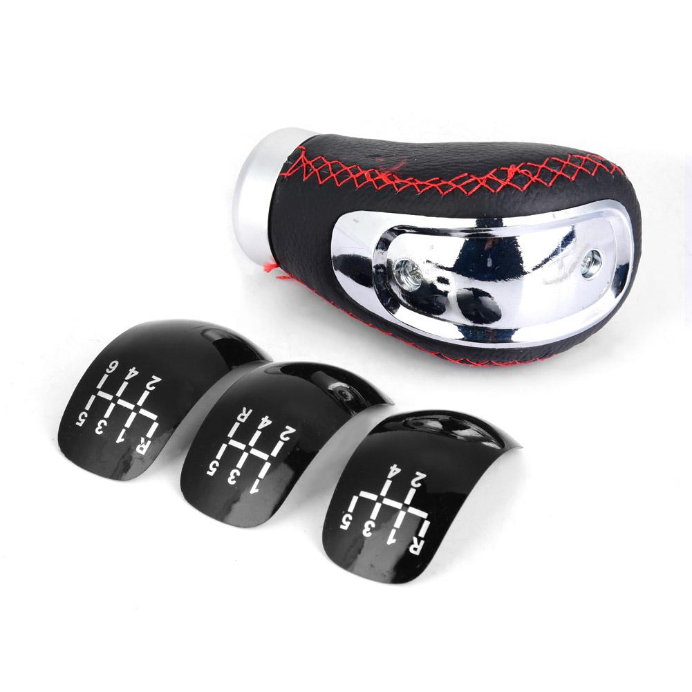 Stick Sifter Gear Lever Shift Knob Head 5 6 Speed Pattern  with 3 Replacement Covers