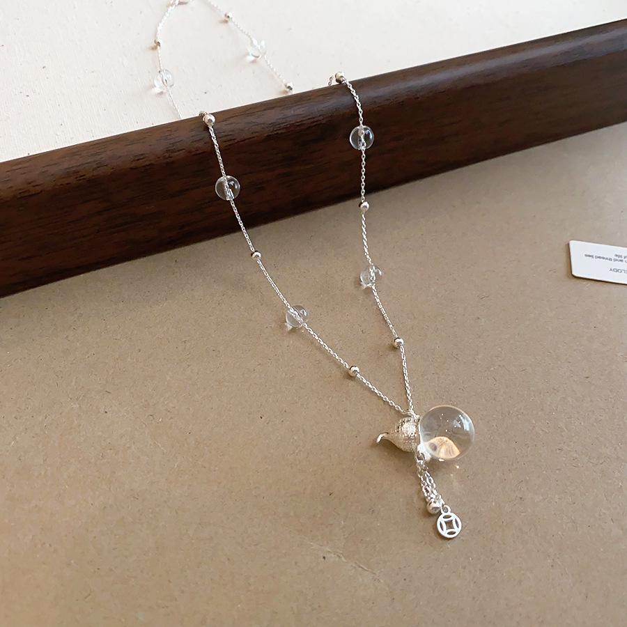 Premium Glass Bead Semi-Transparent Gourd Clavicle Necklace - Creative & Stylish