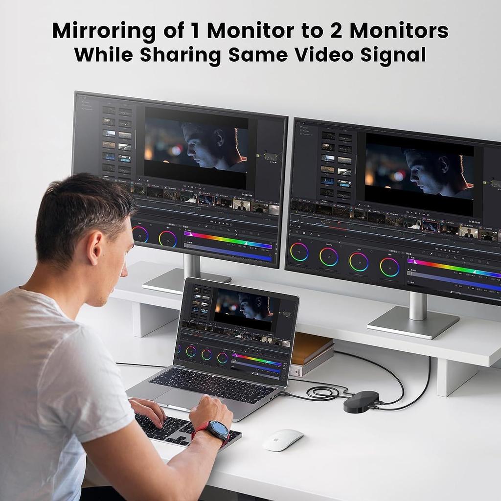 F12A HDMI 2.0 Splitter 1x2 4K 30Hz 1080P 3D HDCP2.2 HDMI Adapter for Dual Monitors