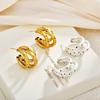 1 Pair Black Polka Dots Hoop Earrings Brushed Finish Circular Ear Rings  Daily Outfit