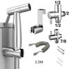 Portable Toilet Bidet Sprayer Gun, Holder Self-Cleaning Washing, Bidet Faucet Spray, 3-Way Valve, Bathroom Showerhead Hose