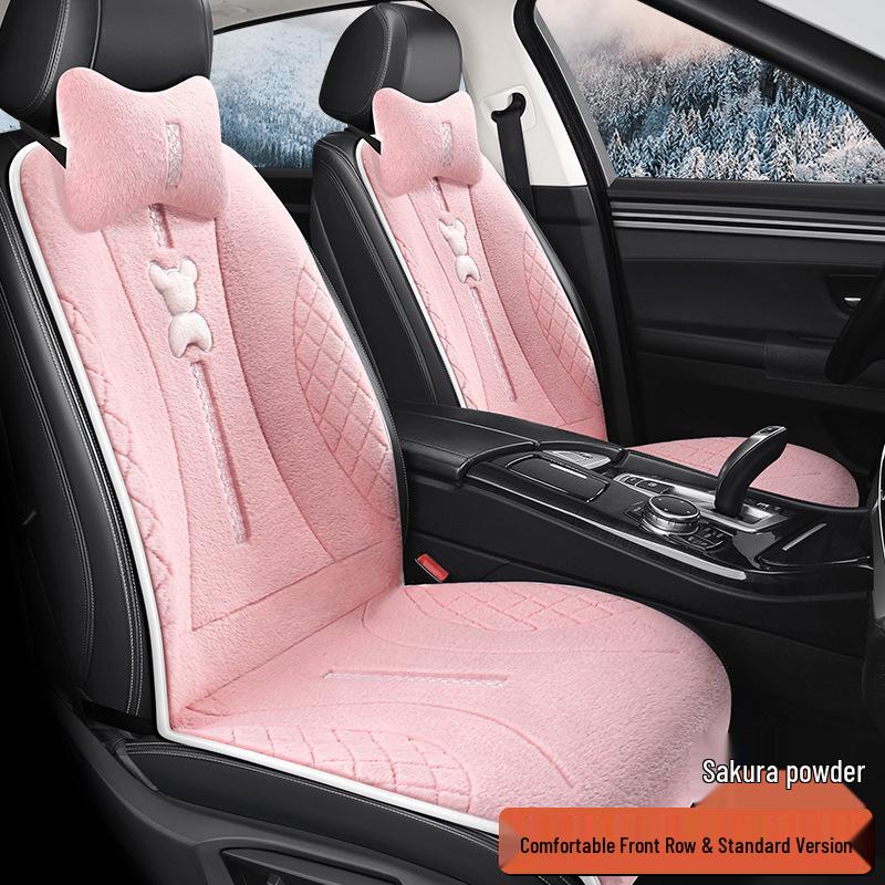 SF Rabbit Plush Heating Pad Car Seat Cushion - Bear Cartoon Interior Seat Cushion